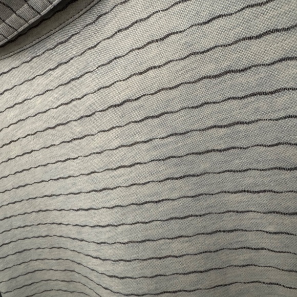 TravisMathew Men’s Polo Shirt Golf Large Light Blue Striped Marlin Logo - Picture 9 of 11